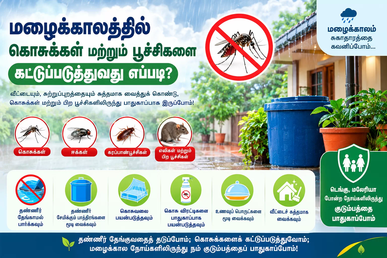 மழைக்காலத்தில் கொசுக்கள் மற்றும் பிற பூச்சிகளைக் கட்டுப்படுத்துவது எப்படி?
