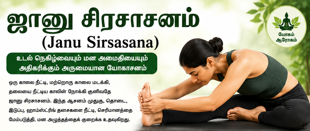 ஜானு சிரசாசனம் (Janu Sirsasana) – உடல் நெகிழ்வையும் மன அமைதியையும் அதிகரிக்கும் யோகாசனம்